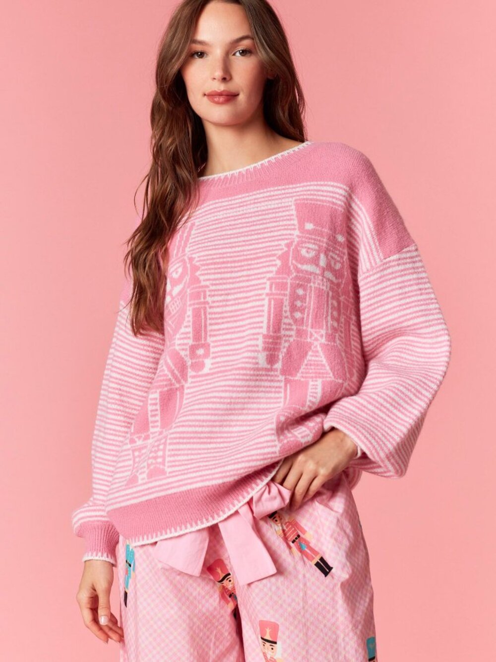 Pretty in Pink Nutcracker Sweater